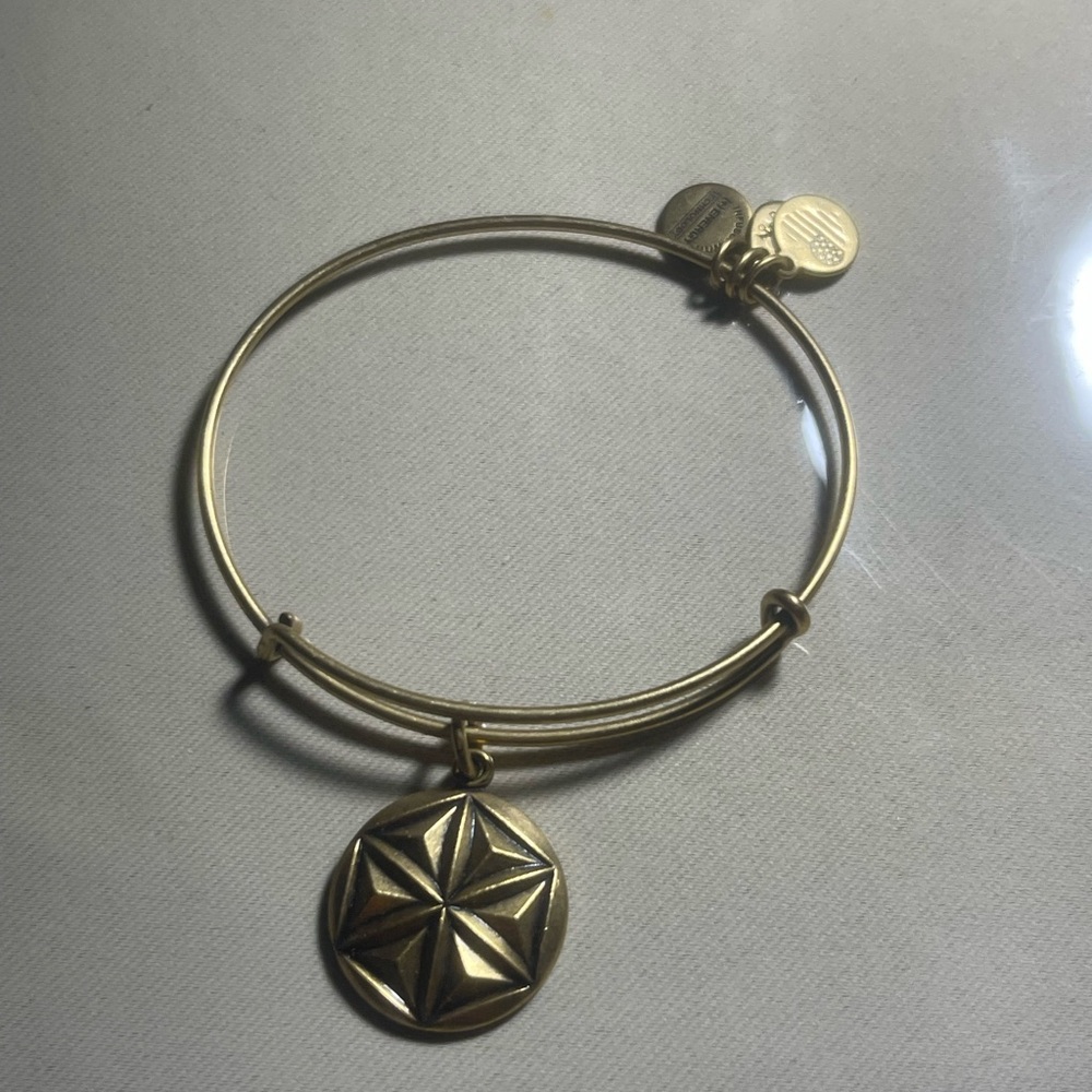 Alex and Ani Gold Aphrodite flower Bangle Bracelet